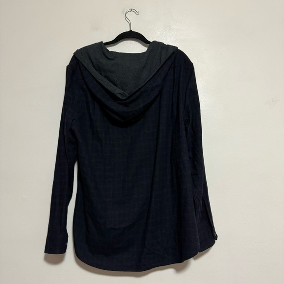 Vince Highway Plaid Hooded Popover Shirt - Size L - Picture 9 of 10